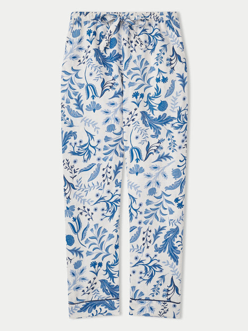 Botanist Floral Linen Pyjama | White