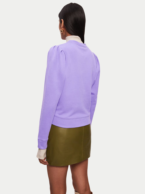 Puff Sleeve Sweatshirt | Purple