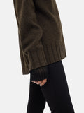 Soft Wool Side Button Cardigan | Brown