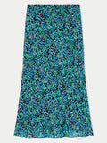 Vintage Poppy Midi Skirt | Blue