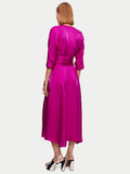 Hammered Satin Sash Dress | Pink