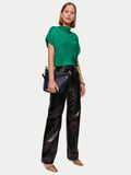 Hammered Satin Blouse | Green