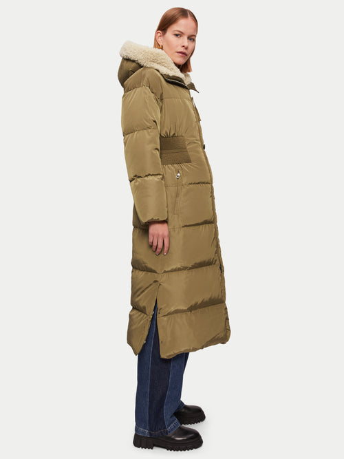 Long Line Eco Down Puffer | Brown