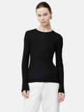 Tencel Wool Long Sleeve Top | Black
