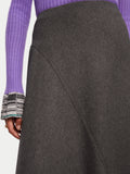 Asymmetric Flannel Skirt | Grey