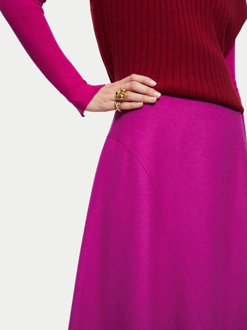 Asymmetric Flannel Skirt | Pink