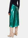 Sequin Midi Skirt | Green