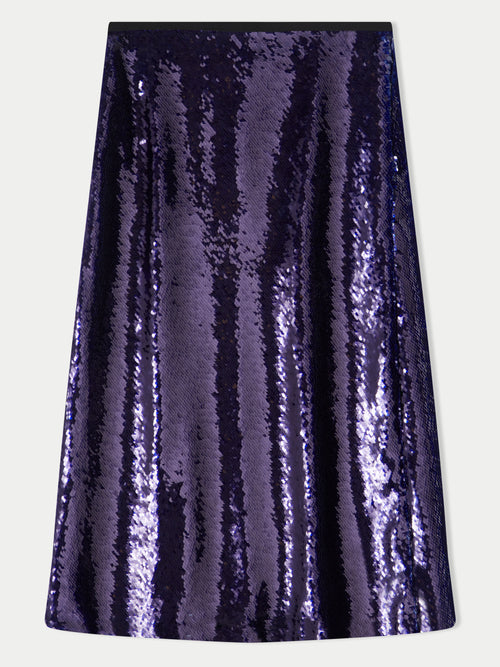 Sequin Midi Skirt | Purple