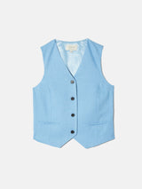 Hopsack Tailored Waistcoat | Blue