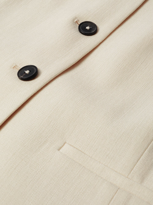 Hopsack Tailored Waistcoat | Cream