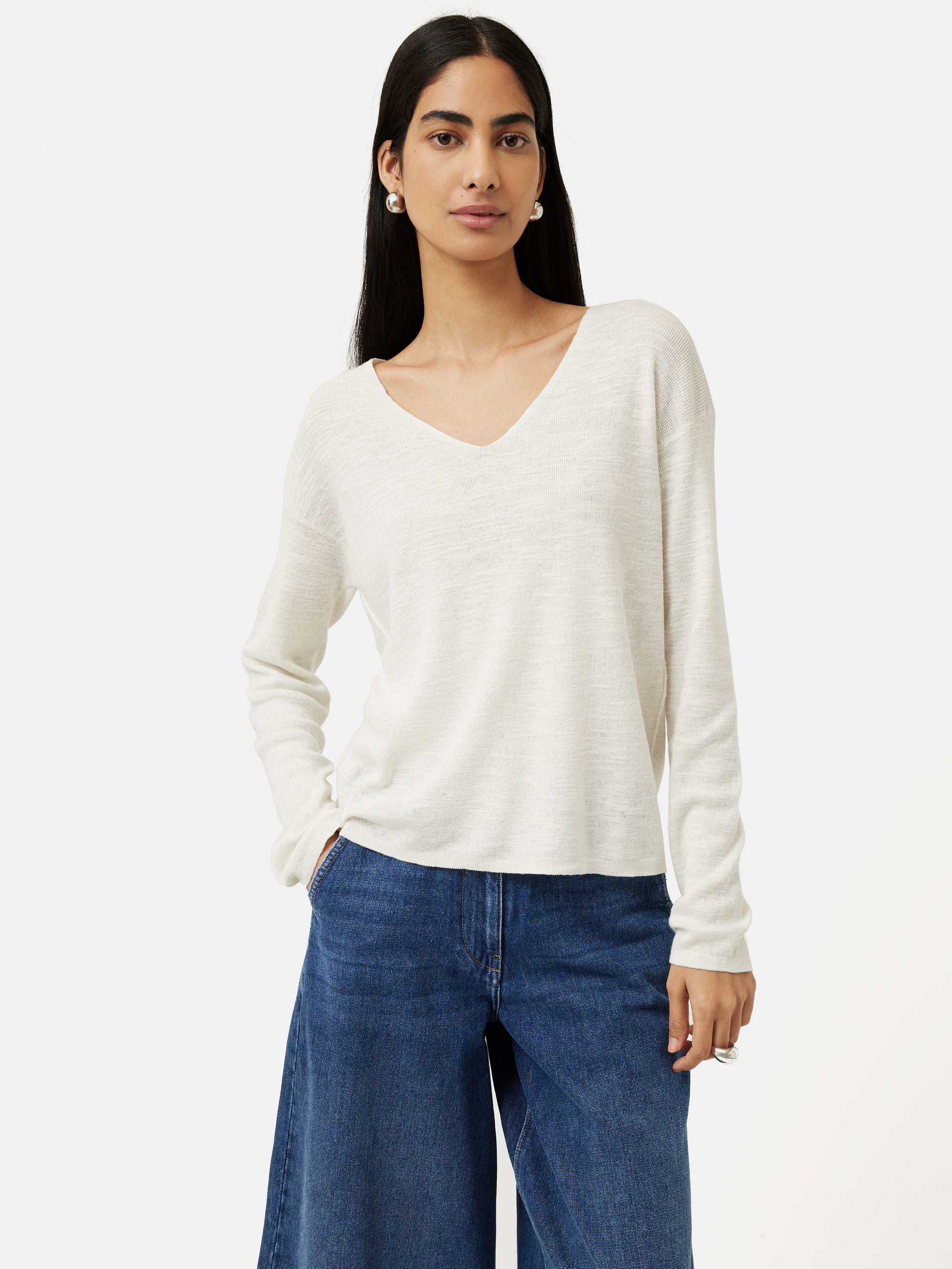 Ladies Denim Printed Linen Jumper main image 0