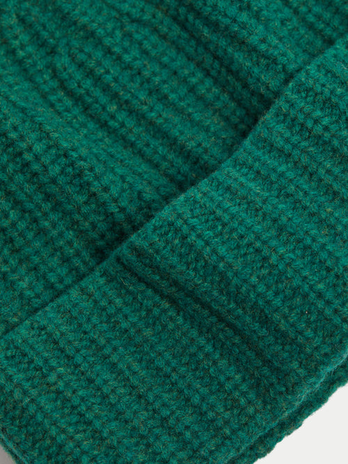 Wool Rib Beanie | Green