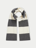 Felted Lambswool Stripe Scarf | Grey