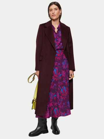 Fluid Twill Rose Brocade Dress | Purple – Jigsaw