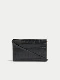 Katie Mini Croc Leather Bag | Black