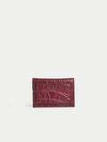 Mille Croc Leather Card Holder | Red