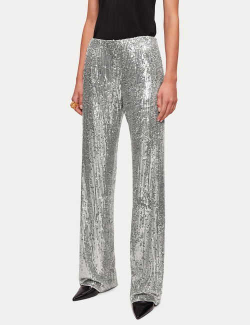 Sequin Palazzo | Pewter