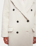 Italian Wool Raw Edge Overcoat | White