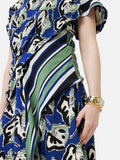 Collagerie Stripe Drape Dress | Blue