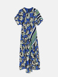 Collagerie Stripe Drape Dress | Blue