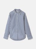 Cotton Poplin Stripe Shirt | Blue