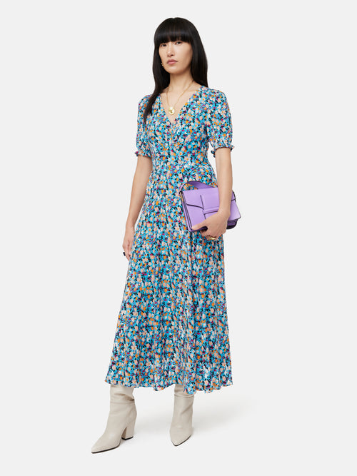 Carnation Midi Tea Dress | Blue