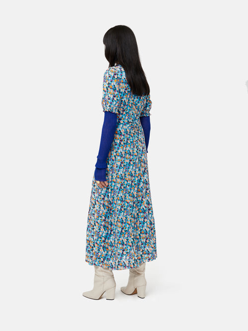 Carnation Midi Tea Dress | Blue