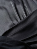 Jersey Silk Front Twist Dress | Black