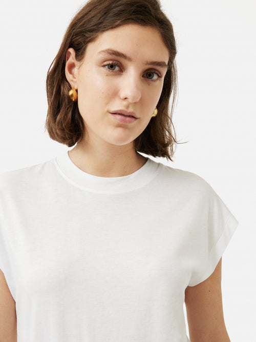 Whitney High Neck T-shirt | White – Jigsaw