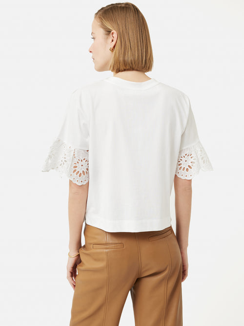 Broderie Anglaise Boxy T-shirt | White