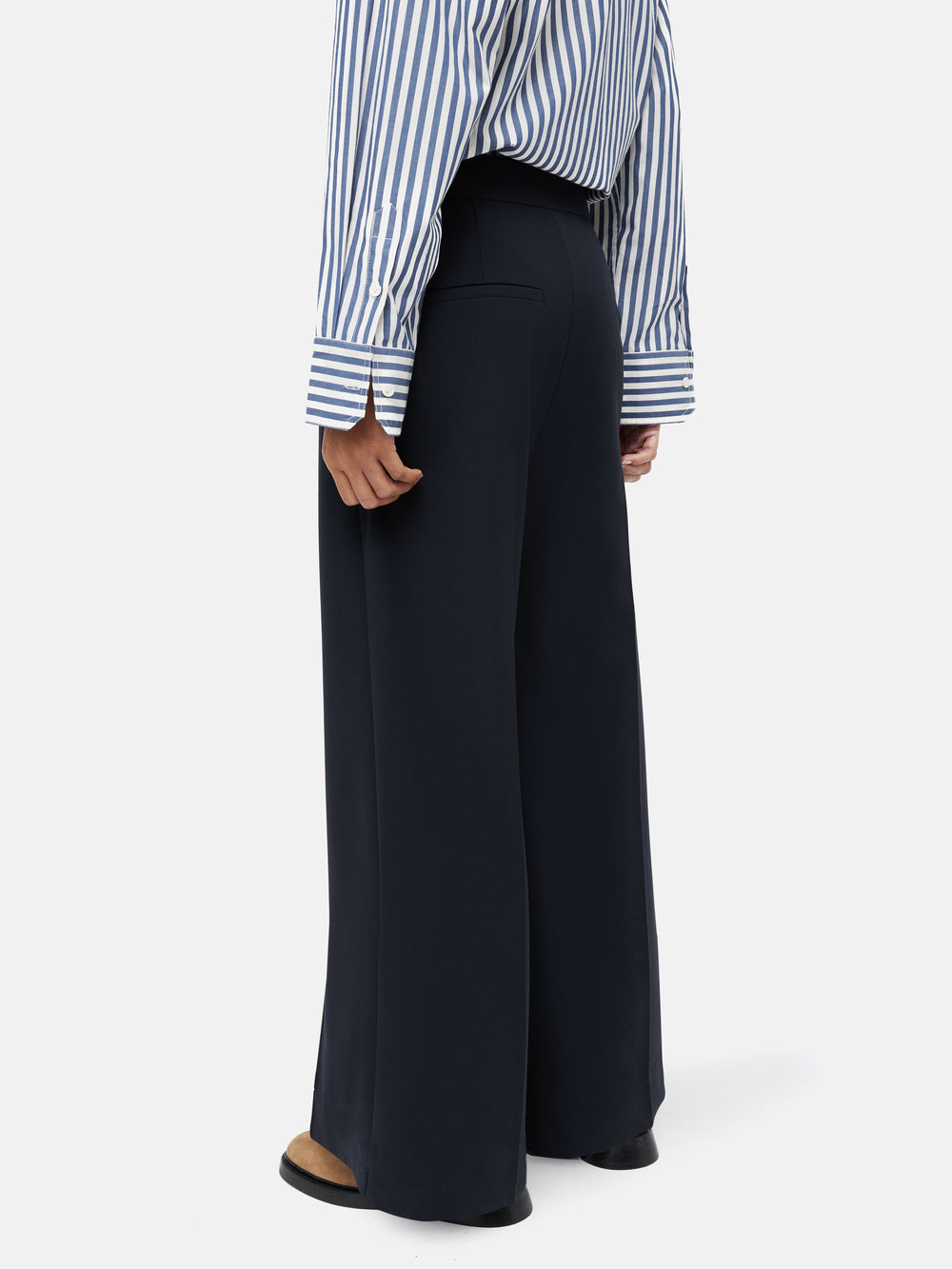 SEAMED CREPE TROUSERS