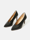 Reece Leather Court Shoe | Black