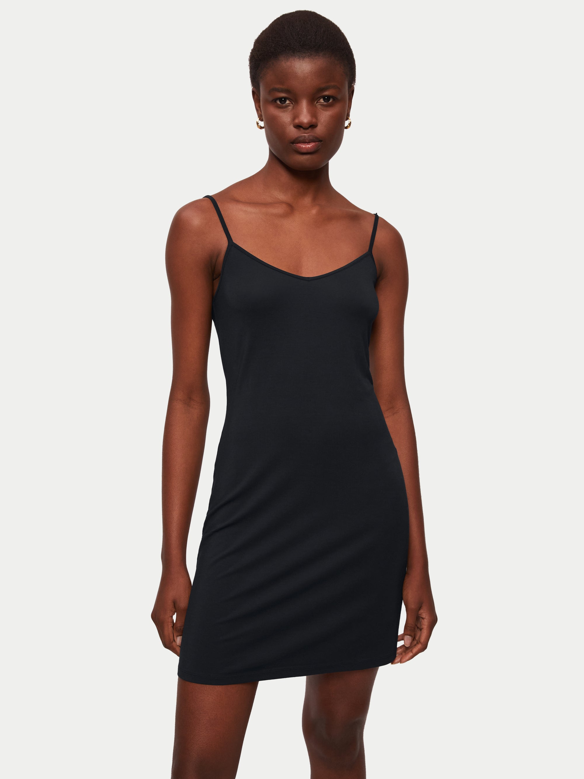Modal Slip Dress Black Jigsaw