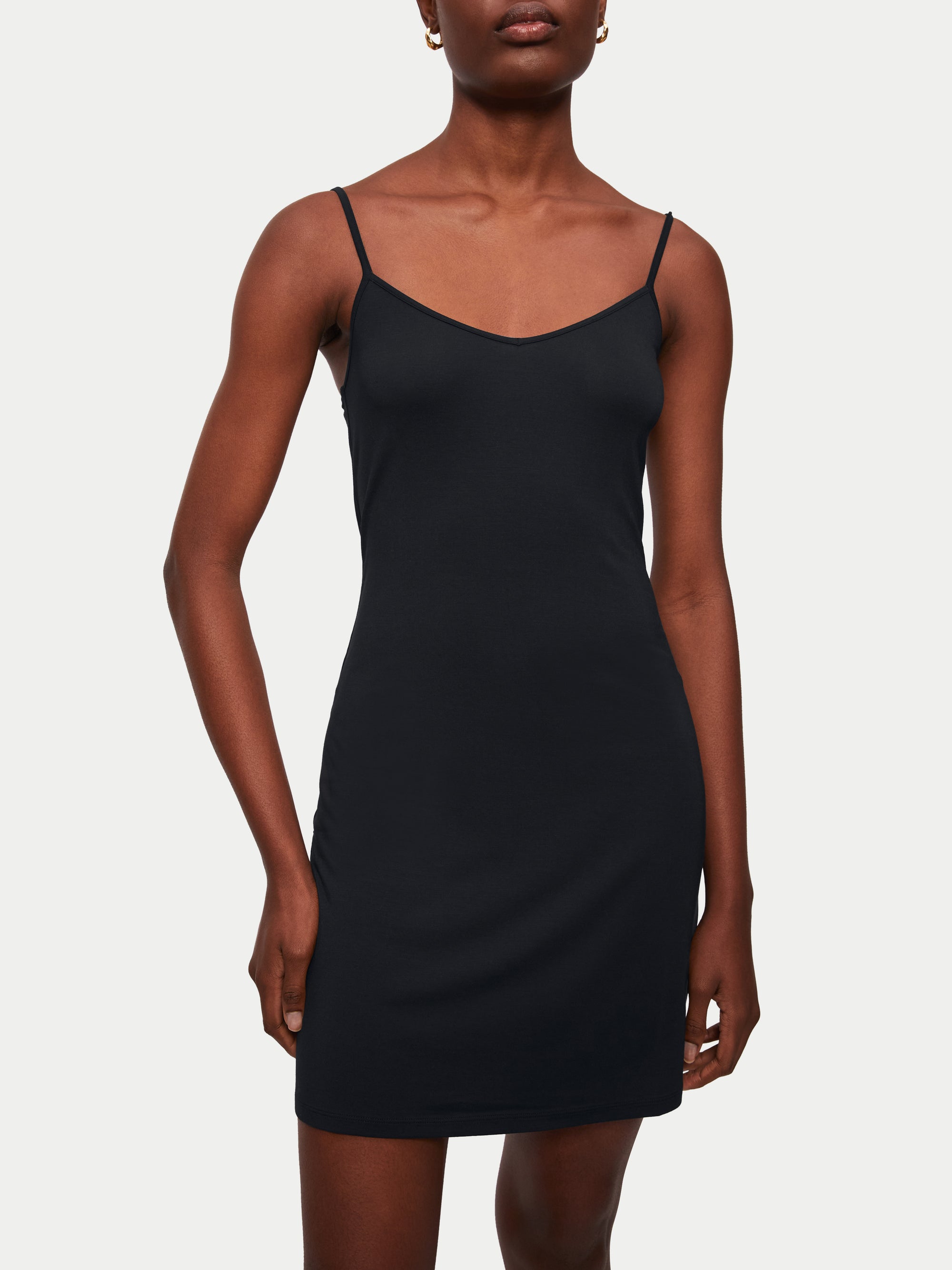 Modal Slip Dress Black Jigsaw