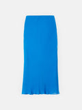 Crinkle Bias Maxi Skirt | Blue