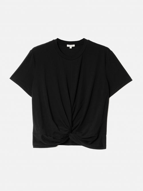 Supima Cotton Knotted T-shirt | Black