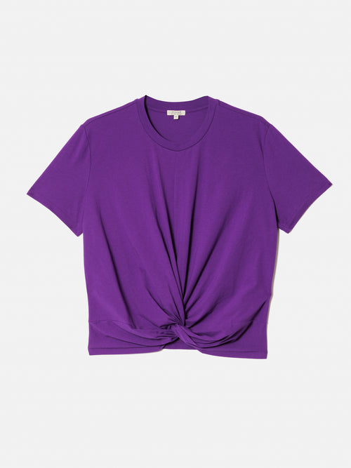 Supima Cotton Knotted T-shirt | Purple