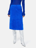 Suede Midi Skirt | Blue