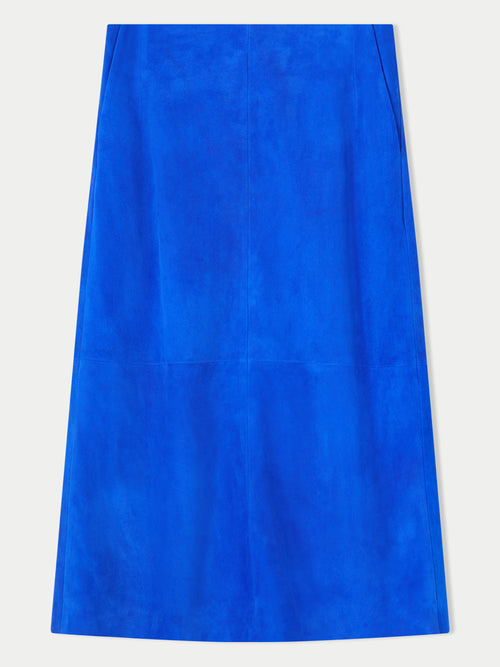 Suede Midi Skirt | Blue
