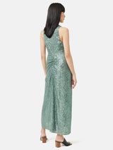Sequin High Neck Dress | Aqua