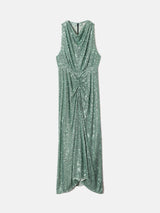 Sequin High Neck Dress | Aqua