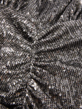 Sequin High Neck Dress | Gunmetal