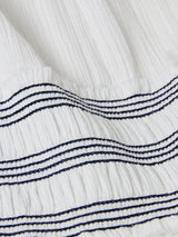 Cotton Crinkle Smocked Dress | White