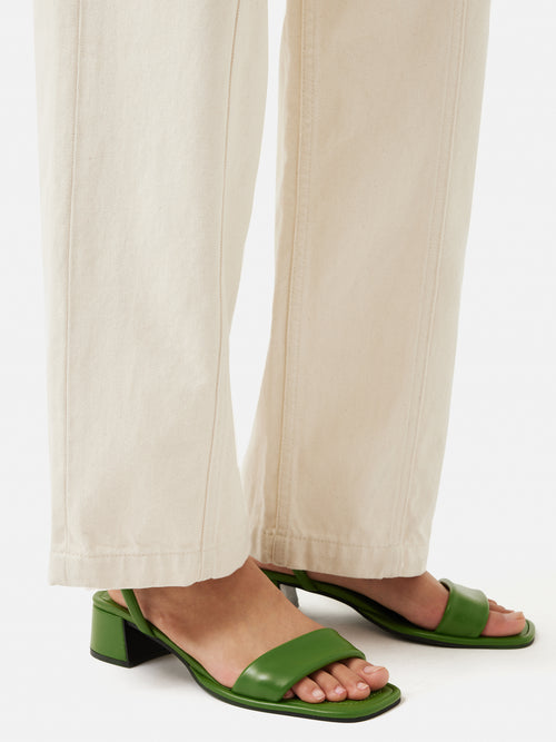 Adel Leather Heeled Sandal | Green