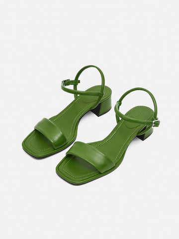 Adel Leather Heeled Sandal | Green – Jigsaw