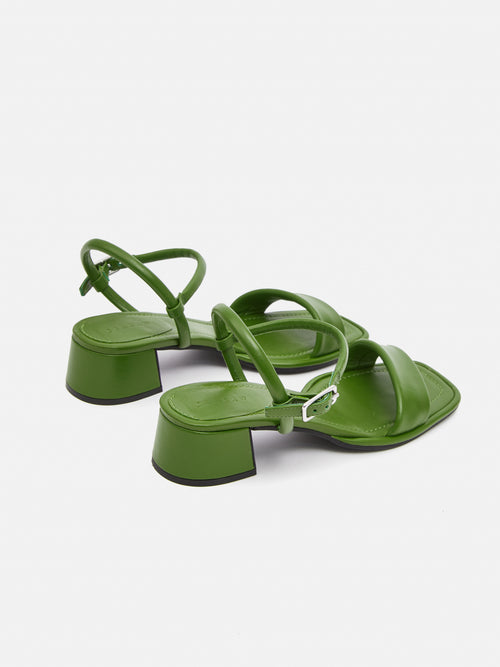 Adel Leather Heeled Sandal | Green – Jigsaw