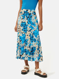 Clouded Leopard Midi Skirt | Blue
