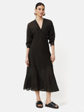 Silk Linen Gauze Maxi Dress | Brown