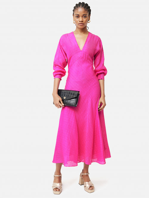 Silk Linen Gauze Dress | Pink