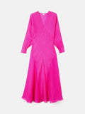 Silk Linen Gauze Maxi Dress | Pink